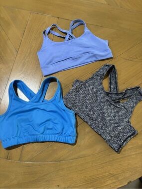 Girls' 3-Pack Active Tank Tops - Lavender, Bright Blue, Heather Gray